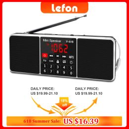 Spelers Lefon Digitale Fm-radio-ontvanger Luidspreker Stereo Mp3-speler Ondersteuning Tf-kaart USB-drive Led-display Tijduitschakeling Draagbare radio's