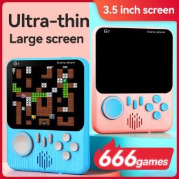 Joueurs Mini Game Console 3.5 pouces Écran G7 UltraHin HighDefinition Color Player avec poignée 666in1 Consoles de jeu rétro portables