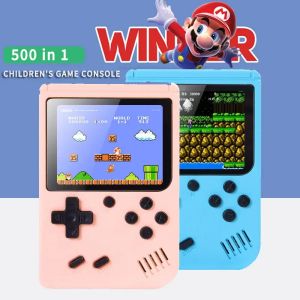 Joueurs Mini lecteur de jeu portable Consoles de jeux vidéo portables à deux joueurs 500 jeux en 1 boîte de jeu à écran HD coloré cadeau pour les enfants