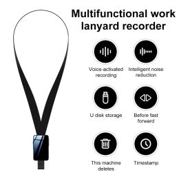 Spelers Mini Voice Activated Recorder Smart Digital Voice Recorder Ruis Reduction Work Badge Recorder MP3 -speler voor zakenmensen