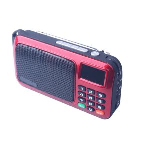 Spelers MNI FM Portable Radio Speaker mp3 Music Player TF Card USB voor pc iPod Telefoon met LED -display en zaklampcontrolelamp