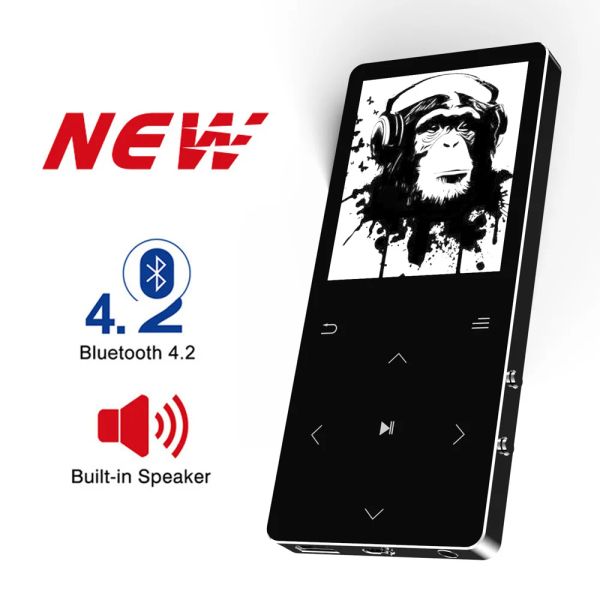 Lecteurs Lecteur MP3 avec haut-parleur Bluetooth Hifi Walkman portable avec enregistrement radio FM Haut-parleur intégré Touche tactile Écran TFT de 1,8 pouces