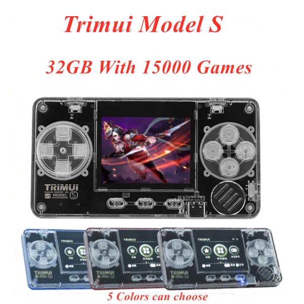 Jugadores Nuevo 2.0 pulgadas TRIMUI Modelo S A66 Versión Mini bolsillo Consola de juegos portátil 32 GB 15000 Videojuegos retro Consolas de reproductores Regalo para niños
