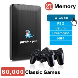 Joueurs Nouveau 2T HDD Pawky Pad Rétro Jeu vidéo 4K 3D Console de jeu externe portable pour G Cube/Saturn/PS2/N64 60000+ Jeux pour Windows PC