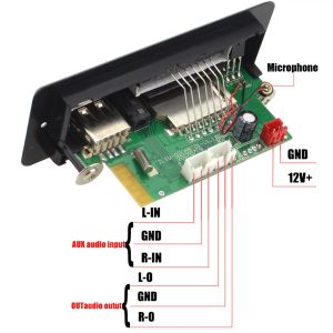 Spelers nieuw 7 ~ 12v auto handsfree call bluetooth mp3 decodeerbord met bluetooth -module+fm+gratis verzending10000656