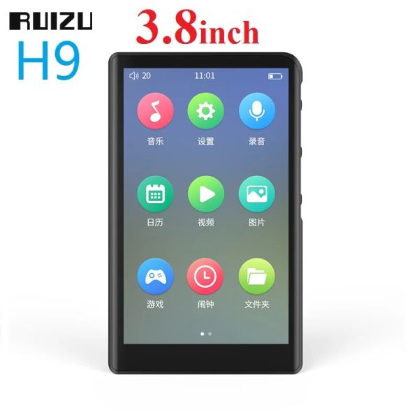 Players Original Ruizu H9 Metal MP3 Player BT 5.0 avec 3,8 pouces Full Touch Screen Music Player FM Radio Radio Recording Ebook Vidéo