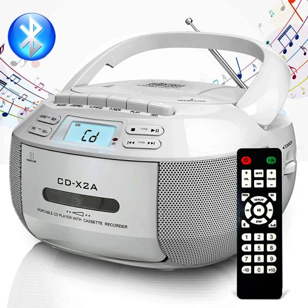 Players CD Portable Cassette Bluetooth Boombox avec une bande FM CD CD Student Learning U Disk MP3 STÉRÉO MUSIQUE PLAIRE