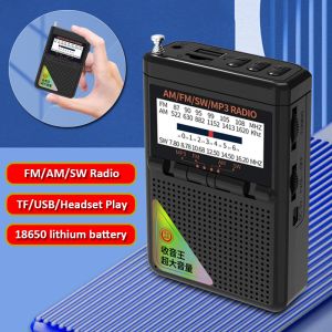 Players Portable Full Band Radio Mini FM / AM / SW Récepteur TF Card / USB MP3 Music Player With 3,5 mm Jack High Sentivité Radio rechargeable