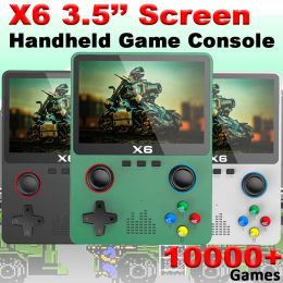 Jugadores Consola de juegos portátil X6 Reproductor de juegos portátil retro 10000 Consola de videojuegos Pantalla de 3,5 pulgadas con joystick 3D dual 11 emuladores