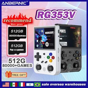 Joueurs Portable Game Players 512G Anbernic RG353V RG353VS Android 11 Linux OS HD Simulator 3 5 pouces 640 480 Handheld Player Handle Retro