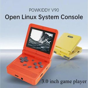 Joueurs Joueurs de jeux portables POWKIDDY V90 3,0 pouces IPS écran console de jeu open source 64 Go mini poche rétro jeux vidéo de poche console