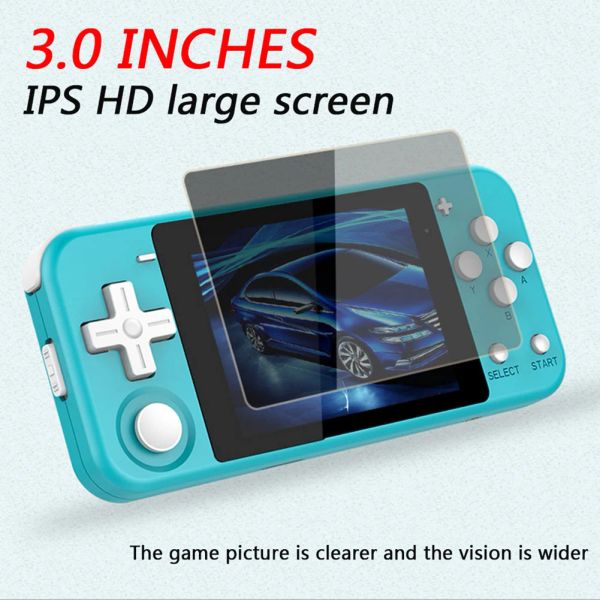 Joueurs POWKIDDY Q90 Retro Handheld Game Player 3,0 pouces IPS Écran 16 Go Double système Open Source Portable Pocket Mini Console de jeu vidéo