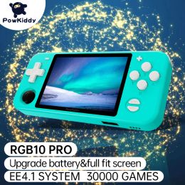 Joueurs POWKIDDY RGB10PRO Système Open Source Console de jeu portable RK3326 Puce 3,5 "Full Fit IPS Screen 3500mAh 3D Rocker Retro Game