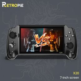 Joueurs POWKIDDY X20 7.0inch HD Simulator Console de jeu vidéo portable Retropie 3000 Jeux Double jeu Cadeaux pour enfants bon marché TV Out