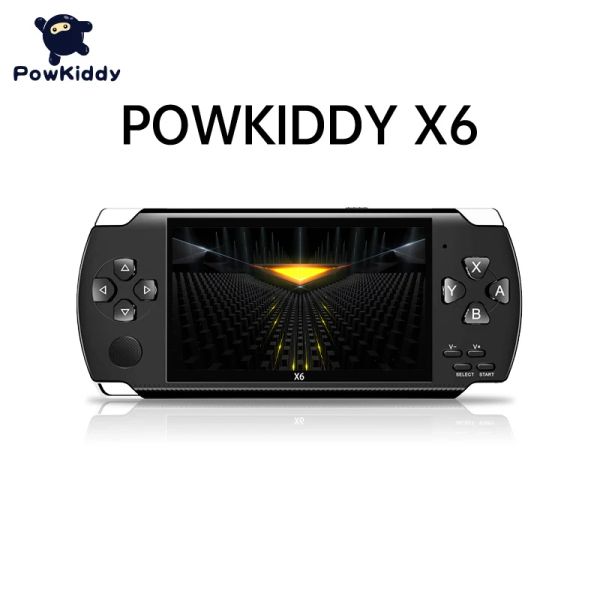 Joueurs POWKIDDY X6 Joueurs de jeux rétro portables avec joystick Mini console de poche vidéo 4 pouces Builtin15000 jeux gratuits classiques