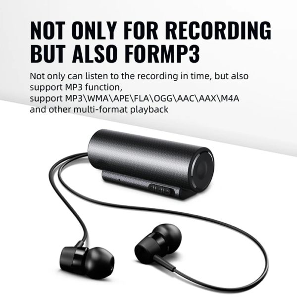 Players Professional Mini Dictaphone WAV / MP3 magnétique Enregistreur vocal Un enregistrement audio clé 500 heures Enregistrement d'enregistrement continu Enregistreur