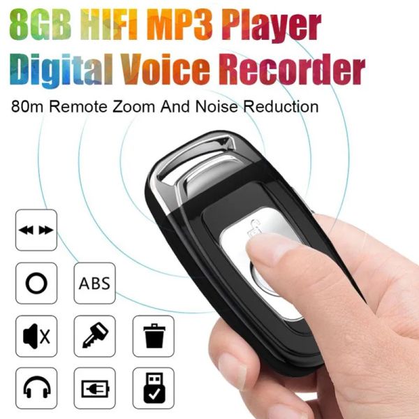 Jugadores QZT Mini Recordadora de voz Llave de autos pequeños Recordadora de audio digital mini dictáfono micro reproductor de mp3 grabadoras de voz USB Flash Driver