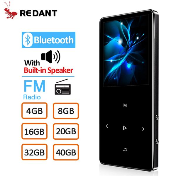 Lecteurs Redant HIFI Lecteur MP3 avec Bluetooth 4.2 FM Radio Touche tactile 1.8 Écran Mini MP3 Sport MP 3 Lecteur de musique portable Walkman en métal