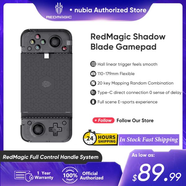 Joueurs Redmagic Shadow Blade Gamepad pour le jeu Téléphone Texturé Grips en caoutchouc Soft Esports Gire GamePad Longueur compatible 110179mm