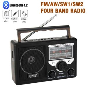 Reproductores Retro Bluetooth Portátil Receptor de radio de banda múltiple FM Radio Sw Tarjeta de complemento de onda corta U Disco Reproductor de MP3
