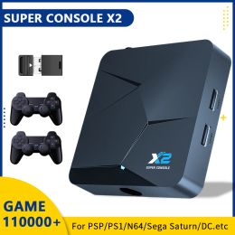 Players Retro Gaming Console Super Console X2 avec plus de 100000 jeux pour PSP / PS1 / N64 / SEGA SATURN / DC Consoles de jeux vidéo 4K Sortie HD