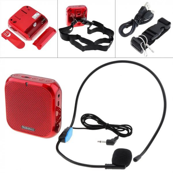 Joueurs Rolton Mini Original Sound Megaphone Portable Amplificateur vocal Ceinture Clip Haut-parleur Support TF USB FM Radio Lecteur MP3