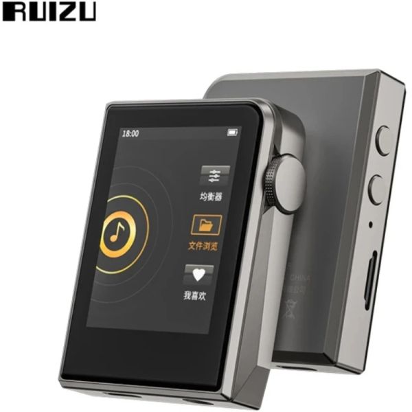 Joueurs Ruizu A58 Hifi Music MP3 Player DSD256 Décodage sans perte MP3 Portable Metal Walkman avec EQ Equalizer Ebook Réveil Stopwatc