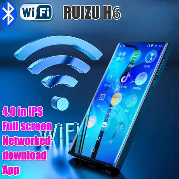 Reproductores Ruizu H6 MP4 WIFI Bluetooth Full Touch Pantalla IPS de 4.0 pulgadas El reproductor de MP3 puede acceder a Internet Radio FM Reproductor de video Ebook