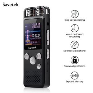 Spelers Savetek Professional Digital Voice Activated Audio Recorder 8GB 16GB 32 GB USB Pen PCM WAV Music MP3 Player Noting Metal Body