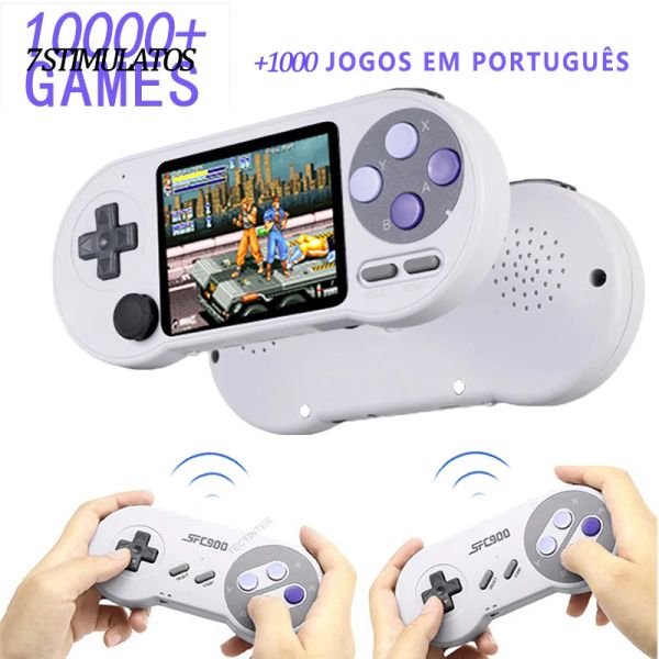 Joueurs SF2000 Lecteur de jeu portable 3 pouces IPS Écran Console de jeu vidéo portable sans fil 10000+ Jeux Rétro TV Sortie Game Player