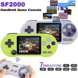 Joueurs SF2000 Console de jeu vidéo rétro portable Sortie AV pour TV Écran IPS 3 pouces 16 Go 6000 + Jeux Lecteur de jeu portable