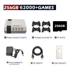 Spelers Super Console X Cube Video Game Console 256 GB Tot 62000 + Games voor PSP/PS1/N64/DC Retro TV Game Spelers