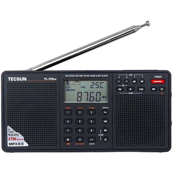 Joueurs Tecsun PL398MP Radio stéréo Portatil Am FM Full Band Digital Tuning avec Etm Ats DSP Double haut-parleurs Récepteur Lecteur MP3