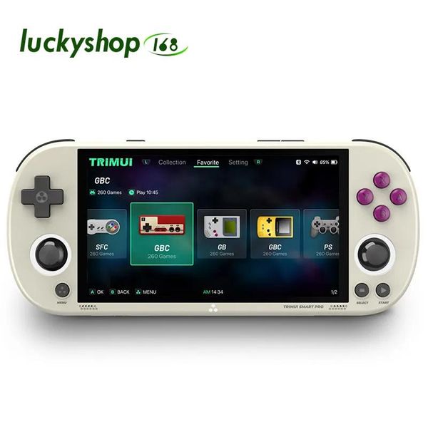 Joueurs Trimui Smart Pro Console de jeu d'arcade rétro portable 4,96 pouces IPS Console de jeu portable TypeC Linux HD Écran Lecteur vidéo intelligent