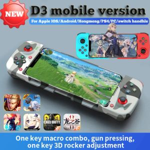 Joueurs TypeC Console de jeu télescopique téléphone portable D3 manette Bluetooth5.0 contrôleur de jeu sans fil pour PUBG Android iOS NSS sorcière PS4