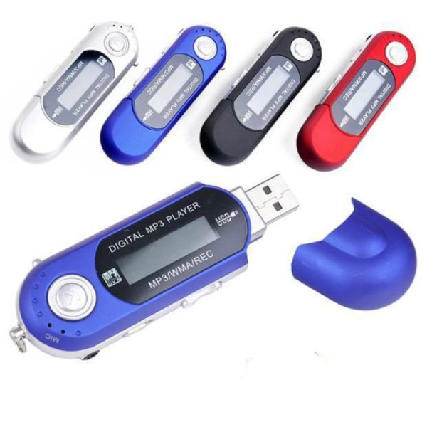Joueurs USB MP3 Lecteur de musique Digital LCD Support d'écran 32 Go TF Carte Radio FM avec micro Noir Bleu Lecteur MP3