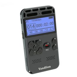 Joueurs Vandlion Professional Dictaphone Voice activé Activé numérique Ariom Enregistreur 16 Go Enregistrement longue durée de vie de la batterie mp3 Music Player V35