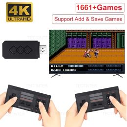 Joueurs Console de jeu vidéo intégrée à plus de 1661 jeux Lecteur de jeu 8 bits Console de jeu portable Double contrôleur sans fil Manette de jeu Sortie HDMI