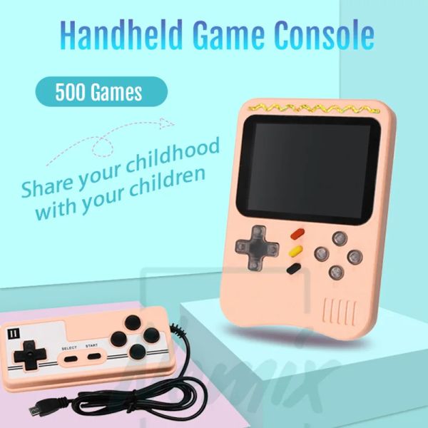 Console de jeu vidéo des joueurs, console portable portable, intégrée 500 jeux rétro, support double joueur, cadeau pour les enfants, 2021 nouvelle mise à niveau