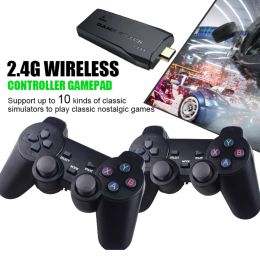 Joueurs Consoles de jeux vidéo 4K 2.4G contrôleur sans fil jeu Stick 10000 jeux 64GB intégré rétro classique manette de jeu pour PS1/MD