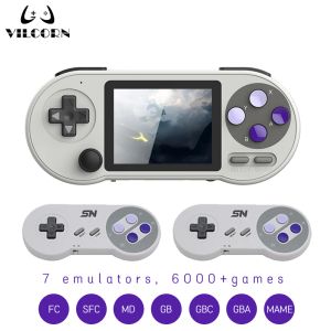 Joueurs Vilcorn Handheld Game Console Player SF2000 Mini Portable Video Game Consoles Construit en 6000 jeux rétro pour SFC Sega Dendy