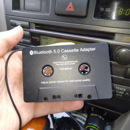 Players Wireless Bluetooth 5.0 Convertre Tapon de voiture AAC MP3 SBC 3.5 mm AUX HIFI Stéréo Adaptateur audio Cassette avec micro