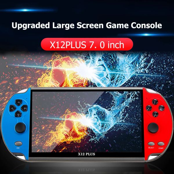 Jugadores X12PLUS/X12 Consola de juegos de mano 7/5.1 pulgadas Pantalla HD Portable Centable 10000+ Audio Video Player Juega Games gratis