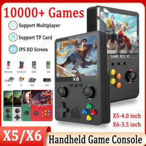 Players X5 x6 Game Console Retro Video Game Console 3.5 / 4 '' IPS Screen Portable Handheld Game Player 10000+ Classic Games Children Cadeaux