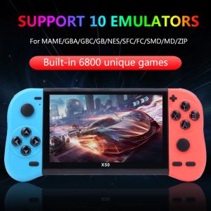 Spelers X50 Videogameconsole Ingebouwde 6800+Gaming Dubbele joystickbediening Draagbare handheld Retro-gameconsole Geschikt voor MAME/SFC/GBA