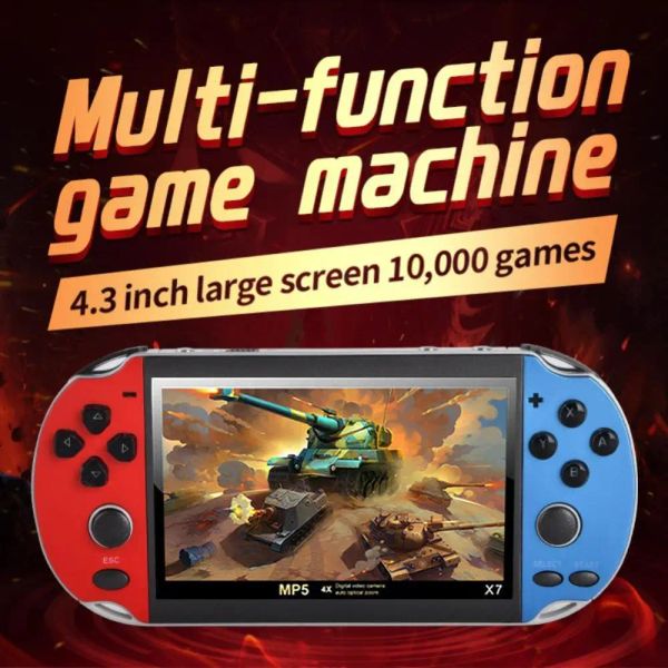 Joueurs X7 Rétro Portable Mini Console de jeu vidéo portable 4,3 pouces 10000 jeux gratuits Support TV Out Machine de jeu vidéo Boy Player