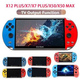 Players X7/X12 Plus/ X7 Plus/M50 Handheld Game Console 4.3/5.1/7.1 Inch HD Screen Portable Audio Video Player 10000+ Classic Games