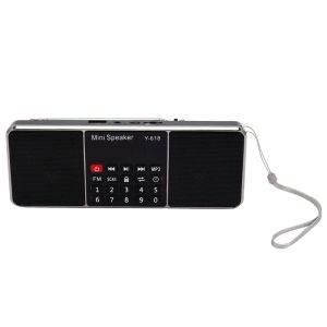 Reproductores Y618 Mini FM Radio Digital Portable Portable Dual 3W Estereo Estereo MP3 Audio Player Calidad de sonido de alta fidelidad con pantalla de 2 pulgadas