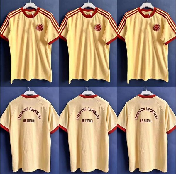 Versión Playet 2024 2025 Colombia local lejos camisetas de fútbol 10 Valderrama FALCAO JAMES 24 25 Colombia Camiseta de fútbol CUADRADO Equipo nacional Hombres Kit camiseta de fútbol