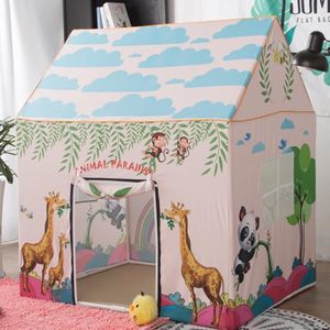 Playhouse for Kids Cartoon Forset Animail Thema Tent Castle Dome Tent Indoor Outdoor Play Toys Tents For Girls Boys Infant House 183T